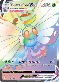Butterfree VMAX Secret Pokemon card from Darkness Ablaze