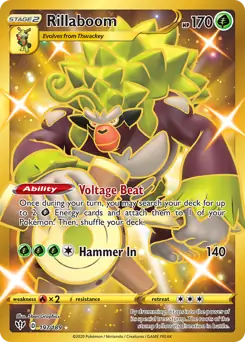 Rillaboom Secret Pokemon card from Darkness Ablaze