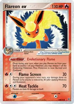 Flareon ex Pokemon card from Delta Species