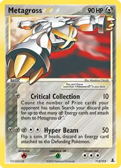 Metagross Gold Star Pokemon card from Delta Species