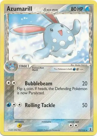 Azumarill Reverse Holo Pokemon card from Delta Species