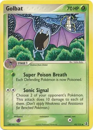 Golbat Reverse Holo Pokemon card from Delta Species