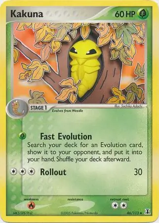 Kakuna Reverse Holo Pokemon card from Delta Species