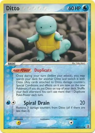 Ditto Reverse Holo Pokemon card from Delta Species