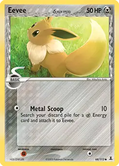 Eevee Pokemon card from Delta Species