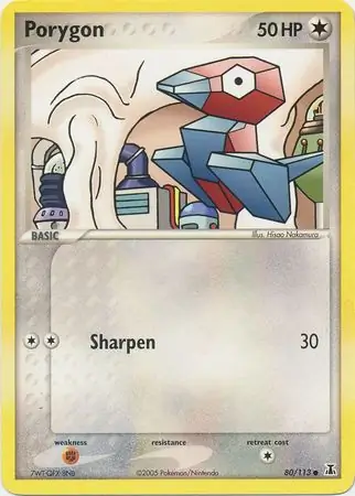 Porygon Reverse Holo Pokemon card from Delta Species