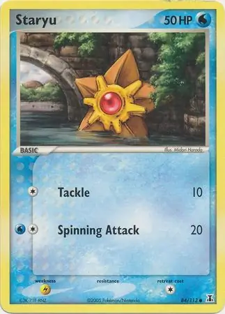 Staryu Reverse Holo Pokemon card from Delta Species