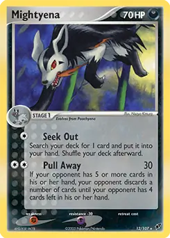 Mightyena Holo Pokemon card from Deoxys