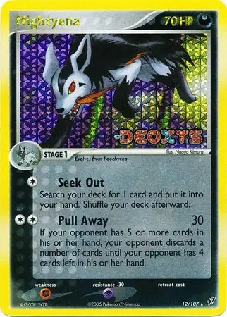 Mightyena Reverse Holo Pokemon card from Deoxys