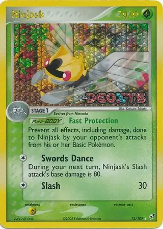 Ninjask Reverse Holo Pokemon card from Deoxys