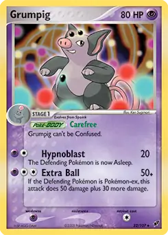 Grumpig Pokemon card from Deoxys