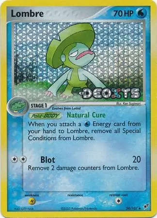 Lombre Reverse Holo Pokemon card from Deoxys