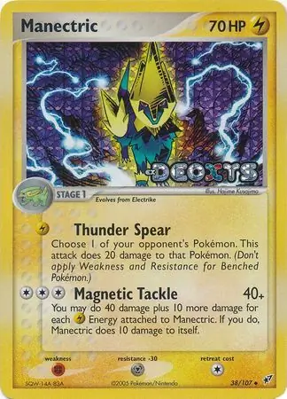 Manectric Reverse Holo Pokemon card from Deoxys
