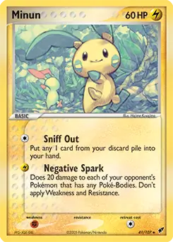 Minun Pokemon card from Deoxys