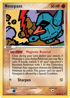 Nosepass Pokemon card from Deoxys