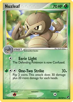 Nuzleaf Pokemon card from Deoxys