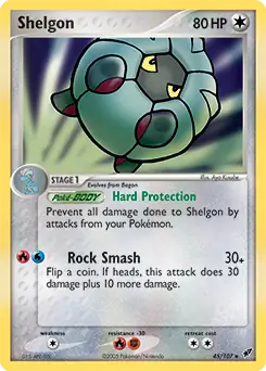 Shelgon Pokemon card from Deoxys