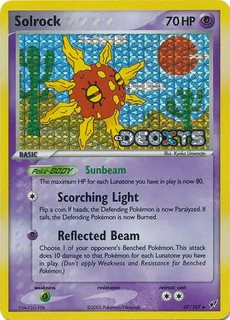 Solrock Reverse Holo Pokemon card from Deoxys