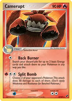 Camerupt Holo Pokemon card from Deoxys