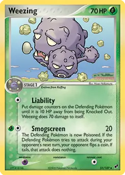 Weezing Pokemon card from Deoxys