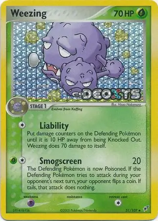 Weezing Reverse Holo Pokemon card from Deoxys