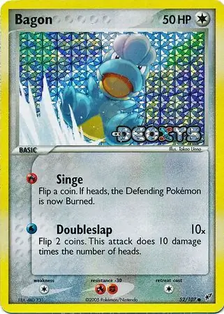 Bagon Reverse Holo Pokemon card from Deoxys