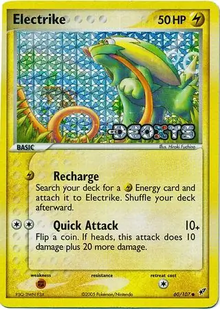 Electrike Reverse Holo Pokemon card from Deoxys
