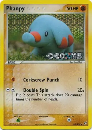 Phanpy Reverse Holo Pokemon card from Deoxys