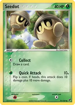 Seedot Pokemon card from Deoxys