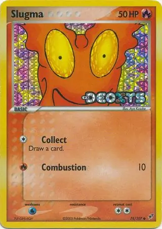 Slugma Reverse Holo Pokemon card from Deoxys