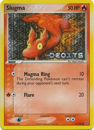Slugma Reverse Holo Pokemon card from Deoxys