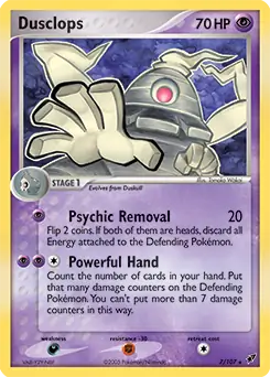 Dusclops Holo Pokemon card from Deoxys