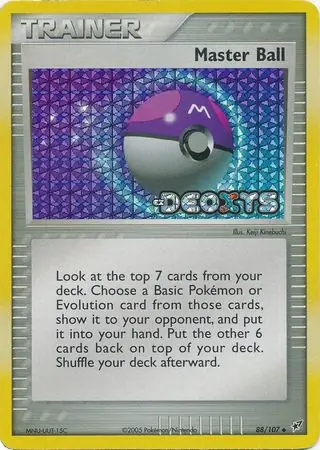Master Ball Reverse Holo Pokemon card from Deoxys