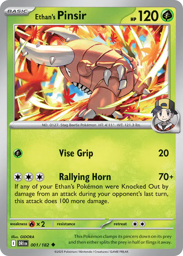 Ethan's Pinsir Pokemon card from Destined Rivals