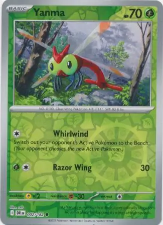 Yanma Reverse Holo Pokemon card from Destined Rivals