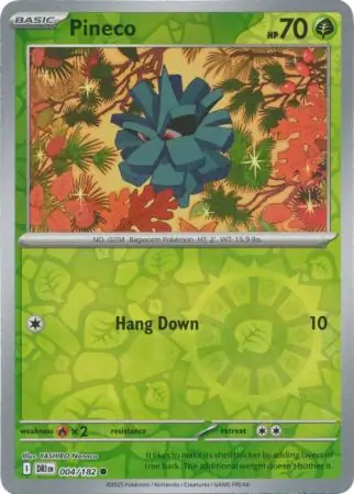 Pineco Reverse Holo Pokemon card from Destined Rivals