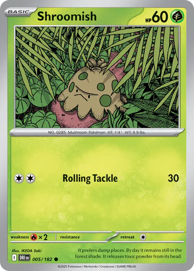 Shroomish Pokemon card from Destined Rivals