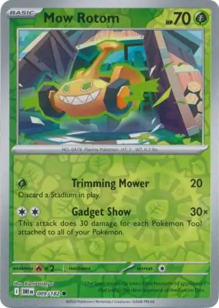 Mow Rotom Reverse Holo Pokemon card from Destined Rivals