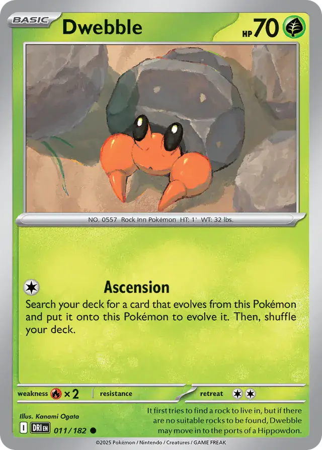 Dwebble Pokemon card from Destined Rivals