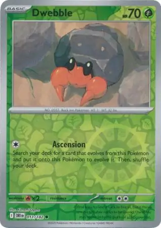 Dwebble Reverse Holo Pokemon card from Destined Rivals