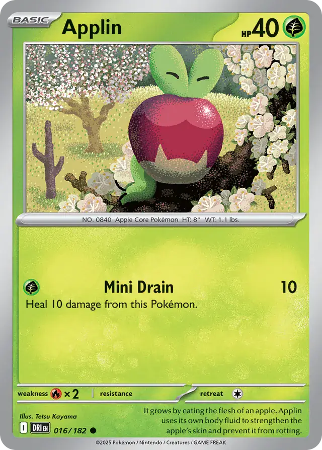 Applin Pokemon card from Destined Rivals