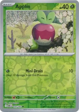 Applin Reverse Holo Pokemon card from Destined Rivals