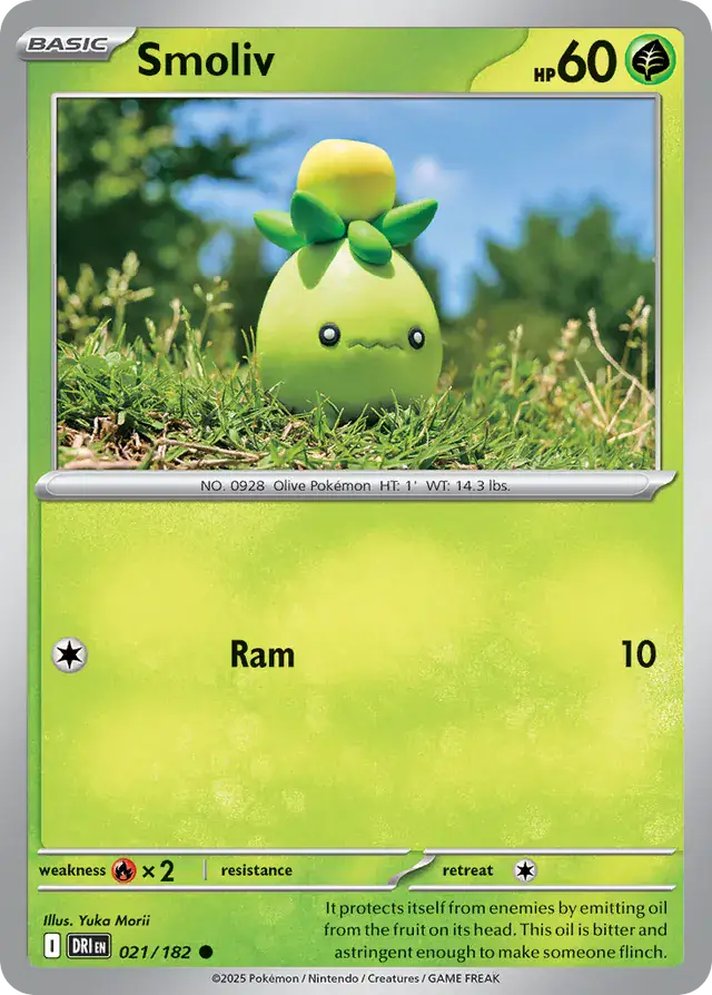 Smoliv Pokemon card from Destined Rivals