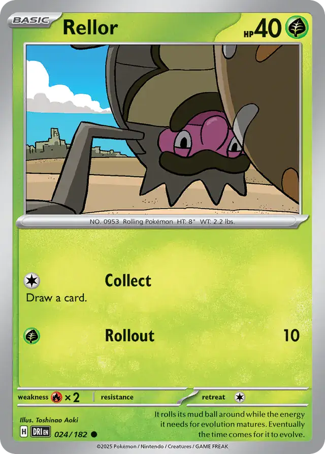 Rellor Pokemon card from Destined Rivals