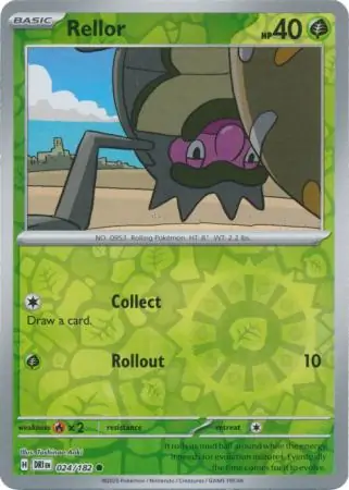 Rellor Reverse Holo Pokemon card from Destined Rivals