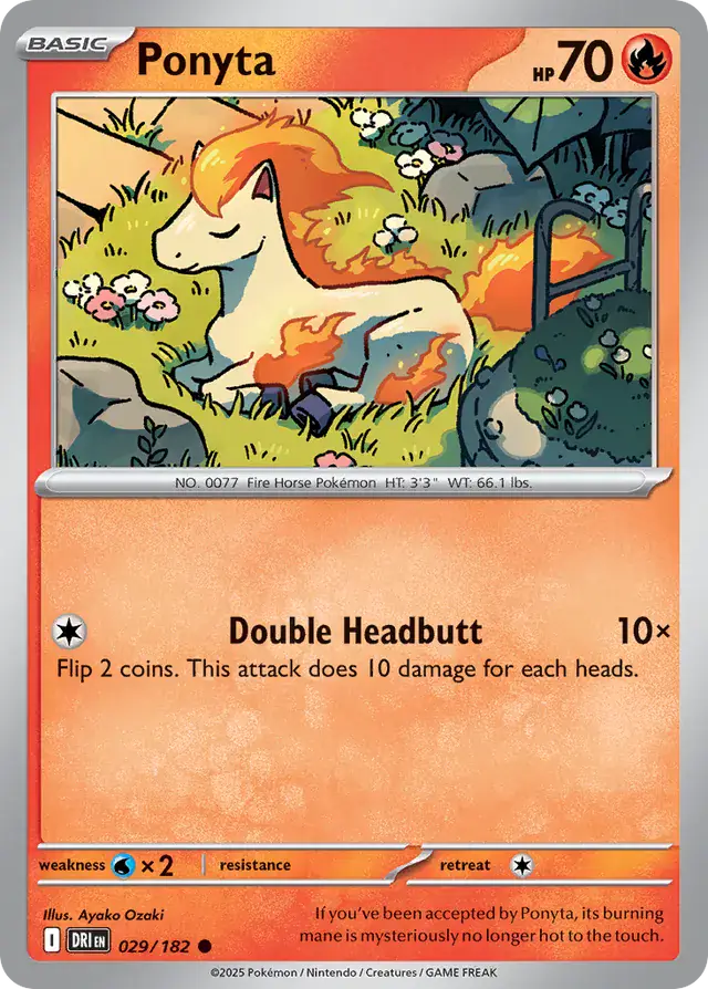 Ponyta Pokemon card from Destined Rivals