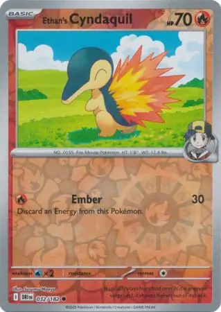 Ethan's Cyndaquil Reverse Holo Pokemon card from Destined Rivals