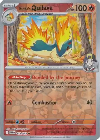 Ethan's Quilava Reverse Holo Pokemon card from Destined Rivals