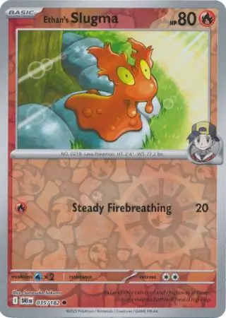 Ethan's Slugma Reverse Holo Pokemon card from Destined Rivals