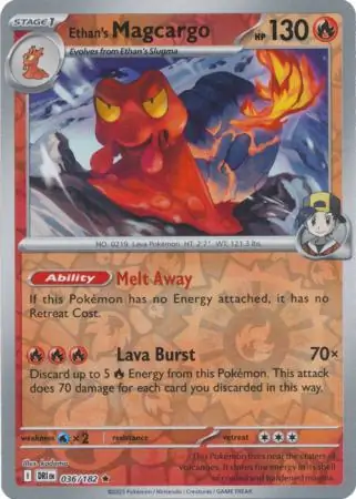 Ethan's Magcargo Reverse Holo Pokemon card from Destined Rivals